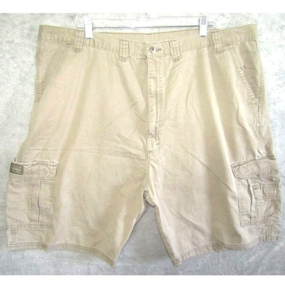 Wrangler Originals Cargo Shorts Mens 46 Khaki Cotton Utility 9" Inseam Workwear